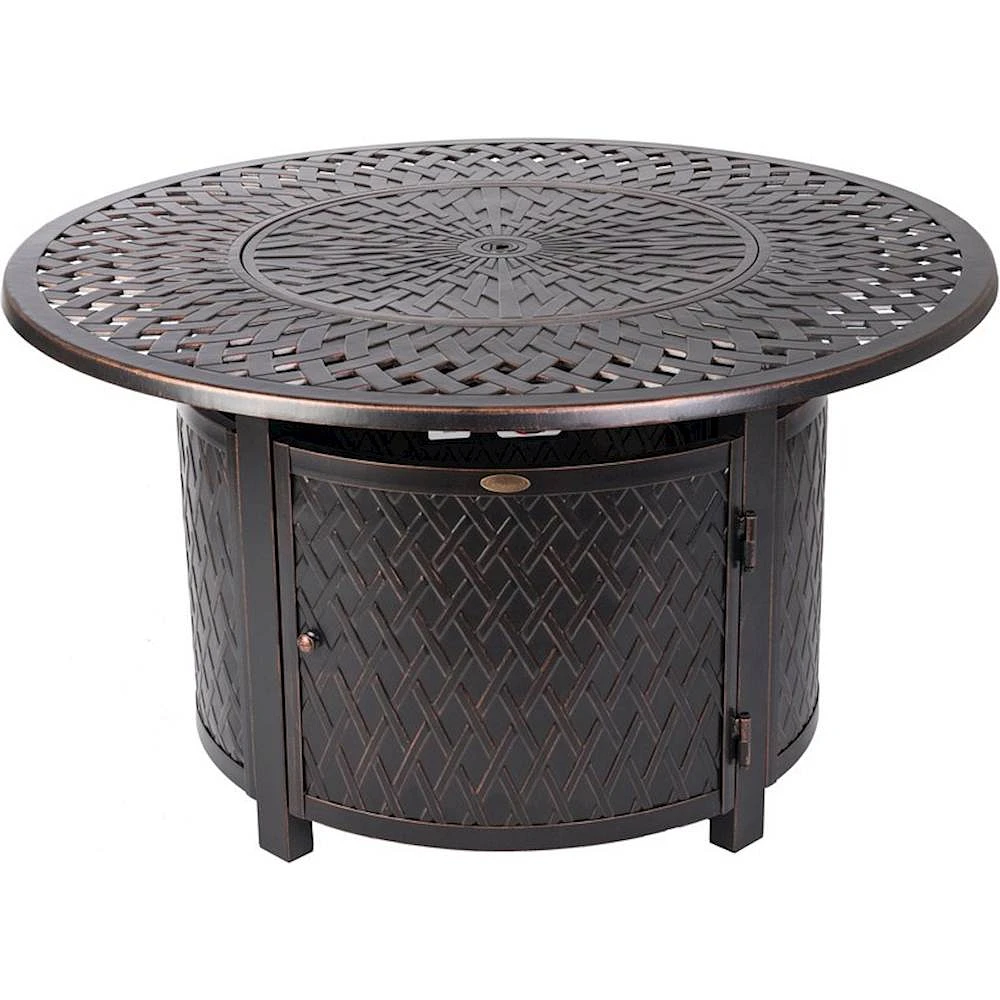 Fire Sense - Verona Round Aluminum LPG Fire Pit - Antique Bronze