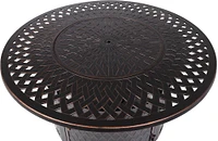 Fire Sense - Verona Round Aluminum LPG Fire Pit - Antique Bronze