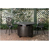 Fire Sense - Verona Round Aluminum LPG Fire Pit - Antique Bronze