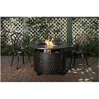 Fire Sense - Verona Round Aluminum LPG Fire Pit - Antique Bronze