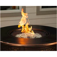 Fire Sense - Florence Woven Round Aluminum LPG Fire Pit - Antique Bronze