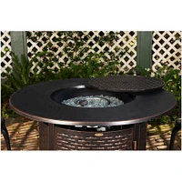 Fire Sense - Florence Woven Round Aluminum LPG Fire Pit - Antique Bronze