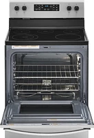 Whirlpool - 5.3 Cu. Ft. Freestanding Electric Range with Steam-Cleaning and Frozen Bake™ - Stainless Steel