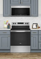 Whirlpool - 5.3 Cu. Ft. Freestanding Electric Range with Steam-Cleaning and Frozen Bake™ - Stainless Steel