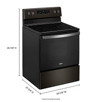 Whirlpool - 5.3 Cu. Ft. Freestanding Electric Range with Self-Cleaning and Frozen Bake™ - Black Stainless Steel