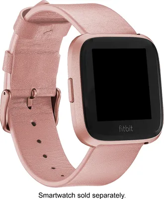 Platinum™ - Leather Watch Band for Fitbit Versa 2, Fitbit Versa and Fitbit Versa Lite - Pink