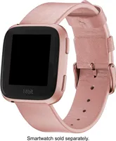 Platinum™ - Leather Watch Band for Fitbit Versa 2, Fitbit Versa and Fitbit Versa Lite - Pink