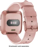 Platinum™ - Leather Watch Band for Fitbit Versa 2, Fitbit Versa and Fitbit Versa Lite - Pink