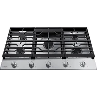 Samsung - 36" Built-In Gas Cooktop with 5 Burners - Stainless Steel
