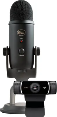 Blue Microphones - Pro Streamer Pack with Blue Yeti USB Microphone & Logitech C922 Pro HD Webcam