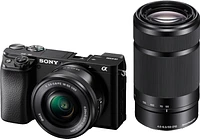 Sony - Alpha 6100 Mirrorless Camera 2-Lens Kit with E PZ 16-50mm and E 55-210mm Lenses - Black