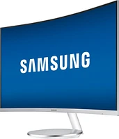 Samsung - Geek Squad Certified Refurbished 27" LED Curved FHD FreeSync Monitor - Silver