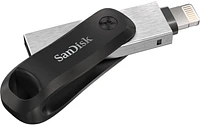 SanDisk - iXpand Flash Drive Go 128GB USB 3.0 Type-A to Apple Lightning for iPhone & iPad - Black / Silver