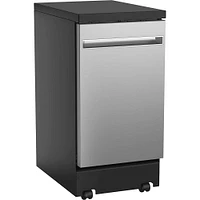 GE - 18" Portable Dishwasher - Stainless Steel