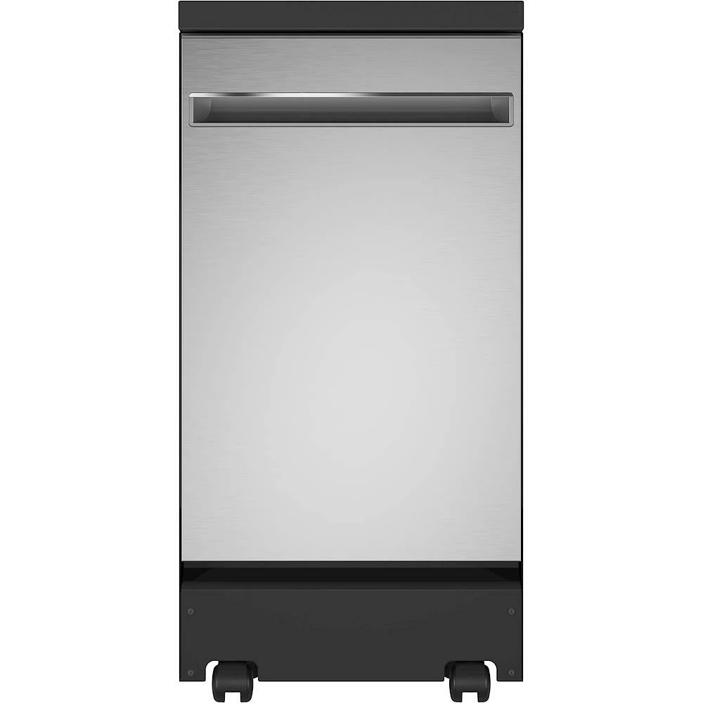 GE - 18" Portable Dishwasher - Stainless Steel