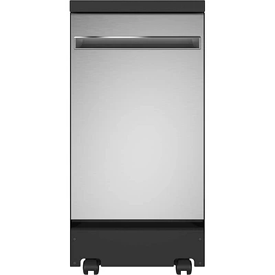 GE - 18" Portable Dishwasher - Stainless Steel