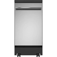 GE - 18" Portable Dishwasher - Stainless Steel