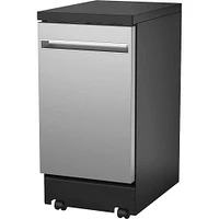 GE - 18" Portable Dishwasher - Stainless Steel