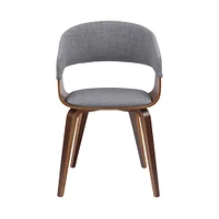 Simpli Home - Lowell Mid Century Modern Bentwood Dining Chair in Linen Look Fabric