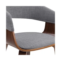 Simpli Home - Lowell Mid Century Modern Bentwood Dining Chair in Linen Look Fabric