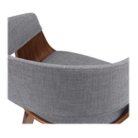 Simpli Home - Lowell Mid Century Modern Bentwood Dining Chair in Linen Look Fabric