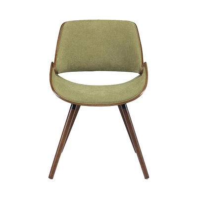 Simpli Home - Malden Mid-Century Modern Woven Fabric, Walnut Wood Veneer & High-Density Foam Dining Chair