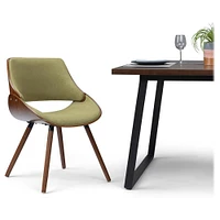 Simpli Home - Malden Mid-Century Modern Woven Fabric, Walnut Wood Veneer & High-Density Foam Dining Chair