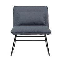 Simpli Home - Burke Contemporary Fabric Chair - Gray/Black