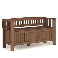 Simpli Home - Acadian SOLID WOOD 48 inch Wide Transitional Entryway Storage Bench in - Rustic Natural Aged Brown