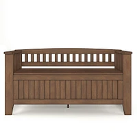 Simpli Home - Acadian SOLID WOOD 48 inch Wide Transitional Entryway Storage Bench in - Rustic Natural Aged Brown