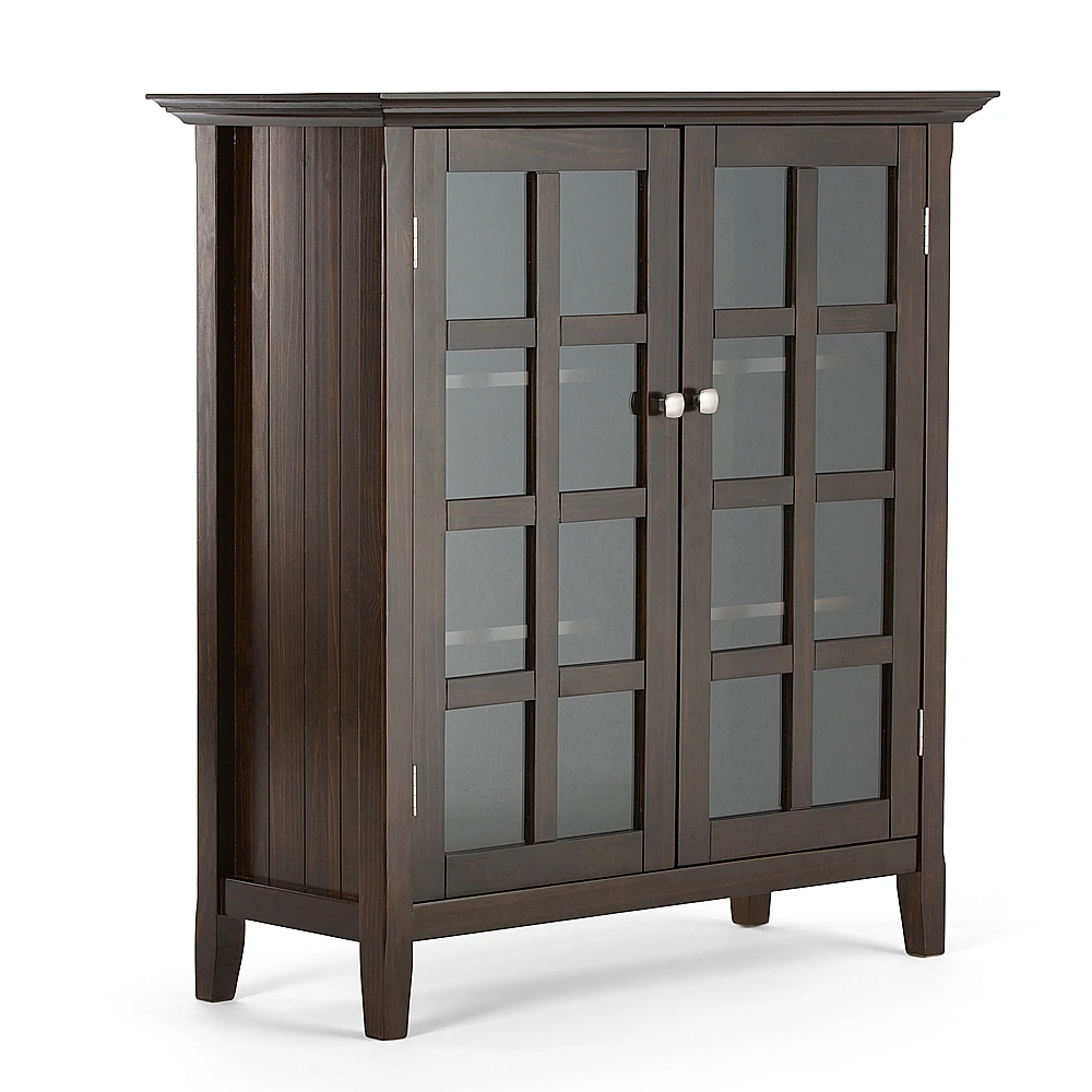 Simpli Home - Acadian SOLID WOOD 39 inch Wide Transitional Medium Storage Cabinet in Brunette - Brown