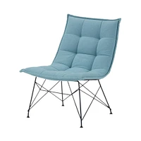 Simpli Home - Elsie Contemporary Metal, Woven Fabric & Plywood Accent Chair - Aqua