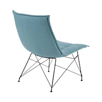 Simpli Home - Elsie Contemporary Metal, Woven Fabric & Plywood Accent Chair - Aqua