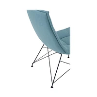 Simpli Home - Elsie Contemporary Metal, Woven Fabric & Plywood Accent Chair - Aqua