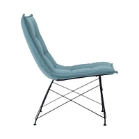 Simpli Home - Elsie Contemporary Metal, Woven Fabric & Plywood Accent Chair - Aqua