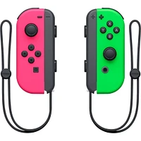 Geek Squad Certified Refurbished Joy-Con (L/R) Wireless Controllers for Nintendo Switch - Neon Pink/Neon Green