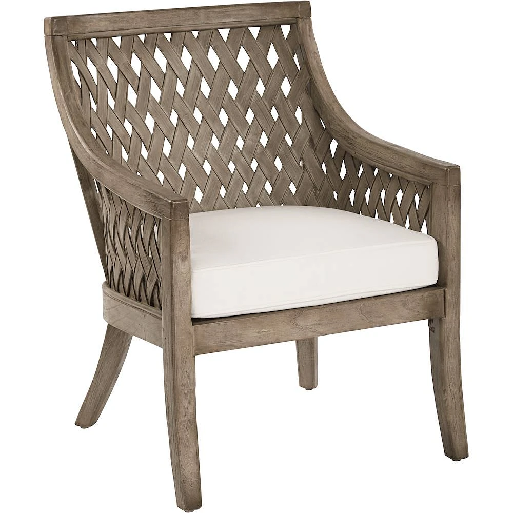 OSP Designs - Plantation Tuscan Wood and Fabric Lounge Chair with Cushion