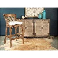 OSP Home Furnishings - Plantation Wood Counter Stool - Brown Rattan