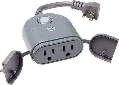 Geeni - Dual Outlet Outdoor Wi-Fi Smart Plug - Gray