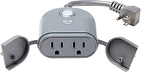 Geeni - Dual Outlet Outdoor Wi-Fi Smart Plug - Gray