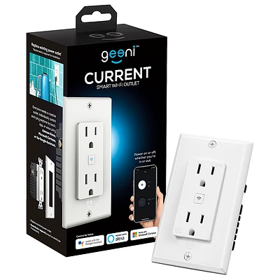 Geeni - Smart Wi-Fi In-Wall Outlet - White