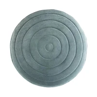 Simpli Home - Vivienne Round Contemporary Velvet/Polystyrene Pouf - Turquoise