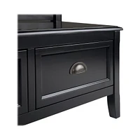 Simpli Home - Burlington SOLID WOOD 42 inch Wide Transitional Entryway Storage Bench with Drawers in - Black