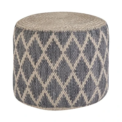 Simpli Home - Edgeley Round Contemporary Polystyrene/Cotton Pouf - Gray