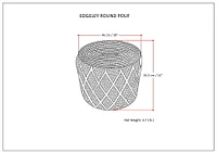 Simpli Home - Edgeley Round Contemporary Polystyrene/Cotton Pouf - Gray