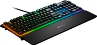 SteelSeries - Apex 3 Full Size Wired Membrane Whisper Quiet Switch Gaming Keyboard with 10 zone RGB Backlighting - Black