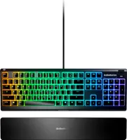 SteelSeries - Apex 3 Full Size Wired Membrane Whisper Quiet Switch Gaming Keyboard with 10 zone RGB Backlighting - Black