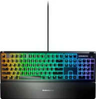 SteelSeries - Apex 3 Full Size Wired Membrane Whisper Quiet Switch Gaming Keyboard with 10 zone RGB Backlighting - Black