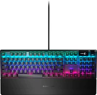 SteelSeries - Apex 5 Full Size Wired Mechanical Hybrid Blue Tactile & Clicky Switch Gaming Keyboard with RGB Backlighting - Black