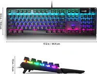 SteelSeries - Apex 5 Full Size Wired Mechanical Hybrid Blue Tactile & Clicky Switch Gaming Keyboard with RGB Backlighting - Black